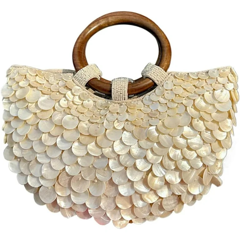 Shell Beaded Bag, Beaded Purse, Shell Bag, Evening Seashell Purse, Top Handle Clutch Purses for W... | Walmart (US)