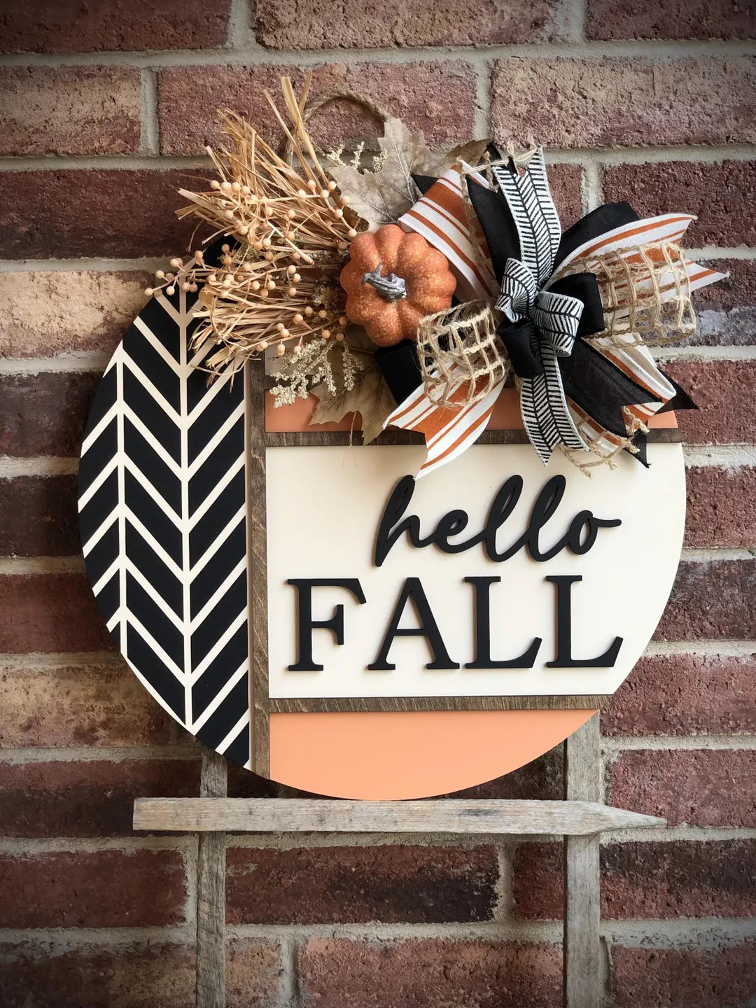 Hello Fall Door Hanger for Front Door, Fall Wreath, Front Door Decor, Porch Decor, 3D Lettering, ... | Etsy (US)