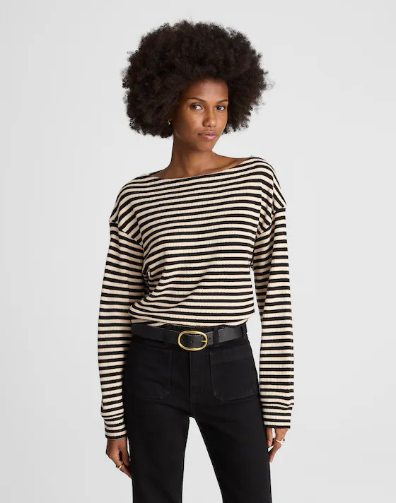 Boatneck Drop-Shoulder Sweater | Madewell