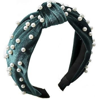 Headbands for Women Pearl Headbands - 1PCS Twisted Faux Pearl Velvet Headband Elegant Bling Hair ... | Amazon (US)