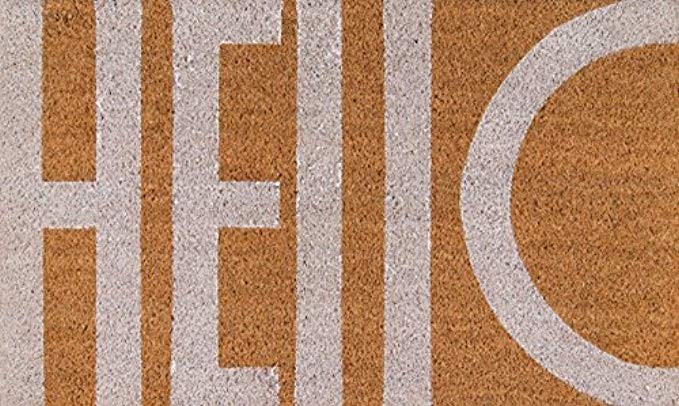 Novogratz Aloha Collection Hello Doormat, White, 1'6" x 2'6", White | Amazon (US)