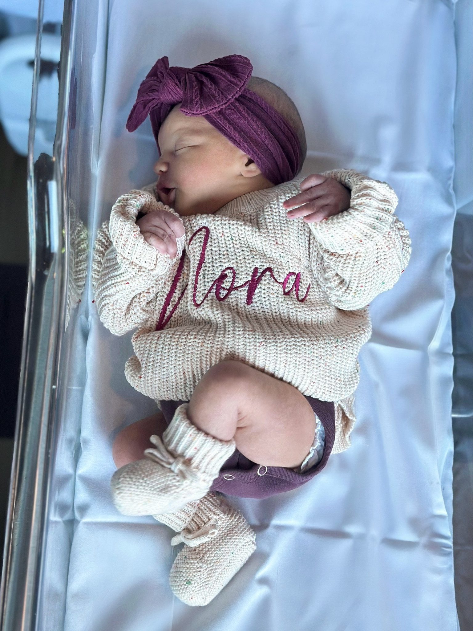 Introducing Nora Christine 🎀 She surprised us all 2 weeks early on 1/3 at 3:35am weighing 6lb 15oz and 20” long. She is the missing puzzle piece to our family that we never knew we needed; we are all so obsessed with her! We feel so complete! 🥹💗 

#LTKBaby #LTKFamily