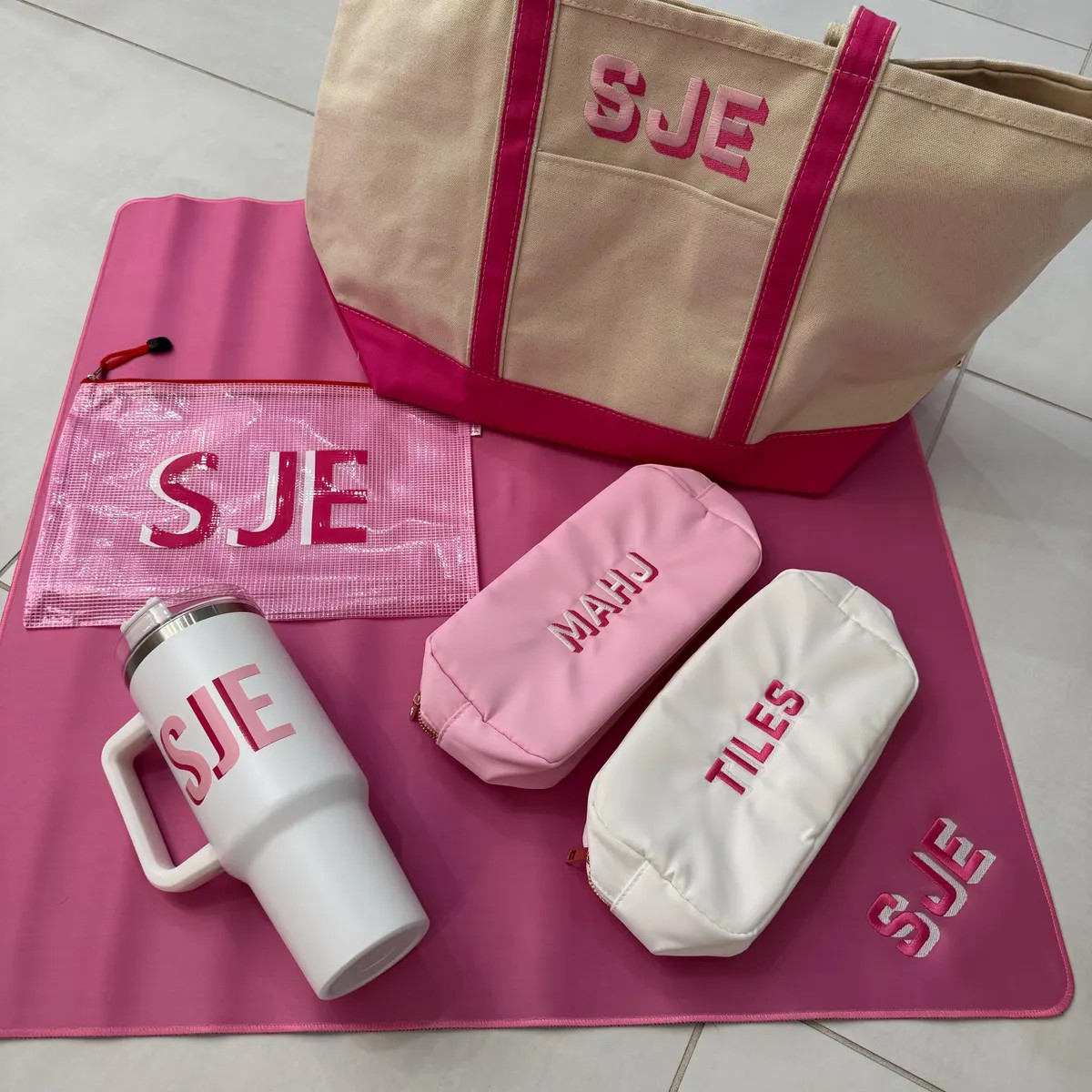 Embroidered Mahjong Canvas Tote // Large Mahjong Bag, Travel Tote, Mahjong Tile Bag, Mahjong Love... | Etsy (US)