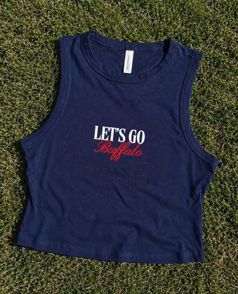 Let's Go Buffalo Tank Top for Women, Vintage Football Tee, Red and Blue Buffalo Football Tank | Etsy (Global)