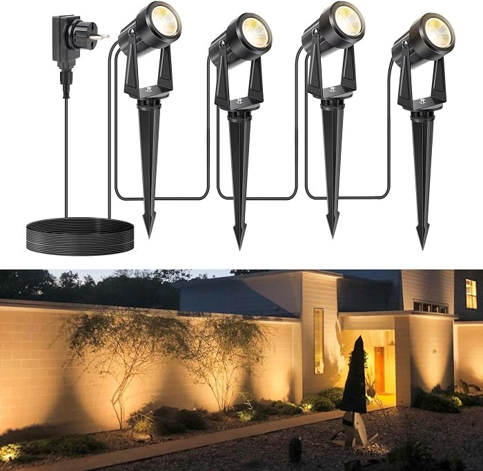 NIORSUN Gartenbeleuchtung LED, Warmwei\u00df 3000K LED Strahler, IP67 Wasserdichter Gartenstrahle... | Amazon (DE)