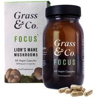 Grass & Co . Focus Lion's Mane Mushrooms With Ginseng + Omega3, 60 Vegan Capsules | Boots.com