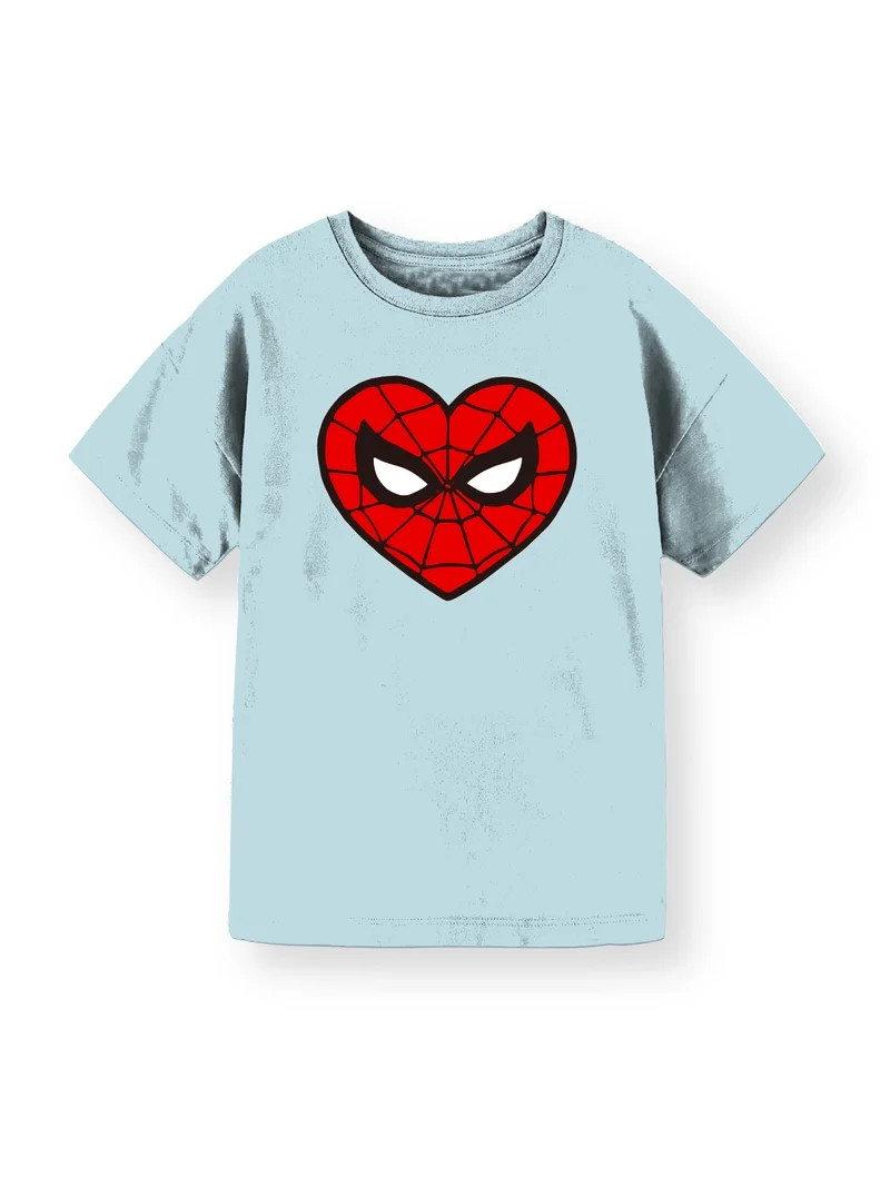 Spider-Man Girls Heart Eyes Graphic Tee with Short Sleeves, Sizes 4-16 | Walmart (US)