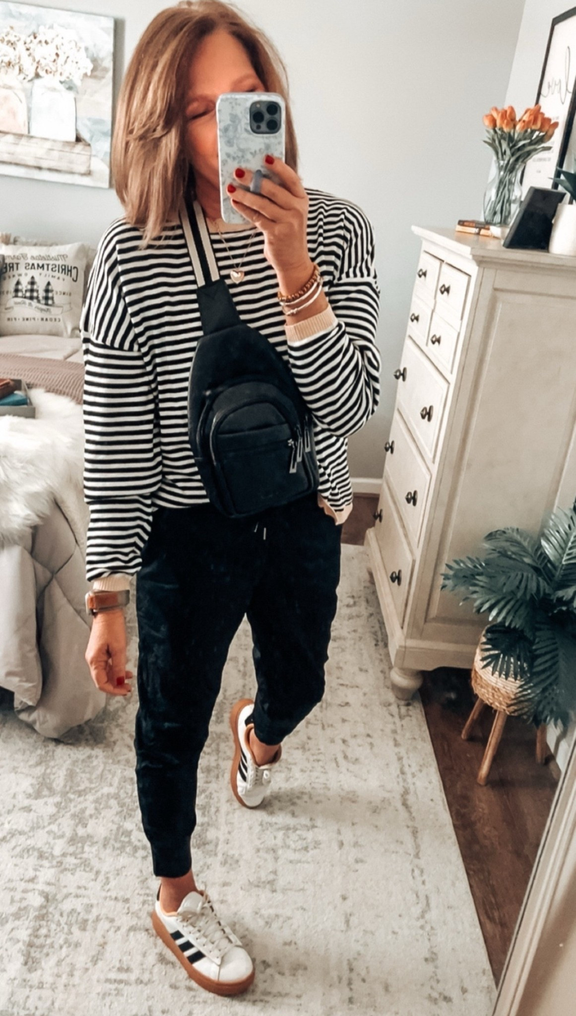 Cozy winter casual jogger outfit. Joggers fit tts, more colors. Anrabess lightweight sweater comes in more color options, fits relaxed. Sling bag comes in multiple color options, Adidas sneakers 

Christmas, amazon, joggers, weekend, holiday, sale, accessories, amazon finds, after Christmas shopping 

#LTKSaleAlert #LTKStyleTip #LTKFindsUnder50

#LTKOver40 #LTKWatchNow #LTKItBag