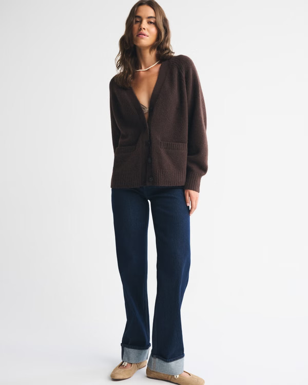 Women's Dad V-Neck Cardigan | Women's Tops | Abercrombie.com | Abercrombie & Fitch (US)