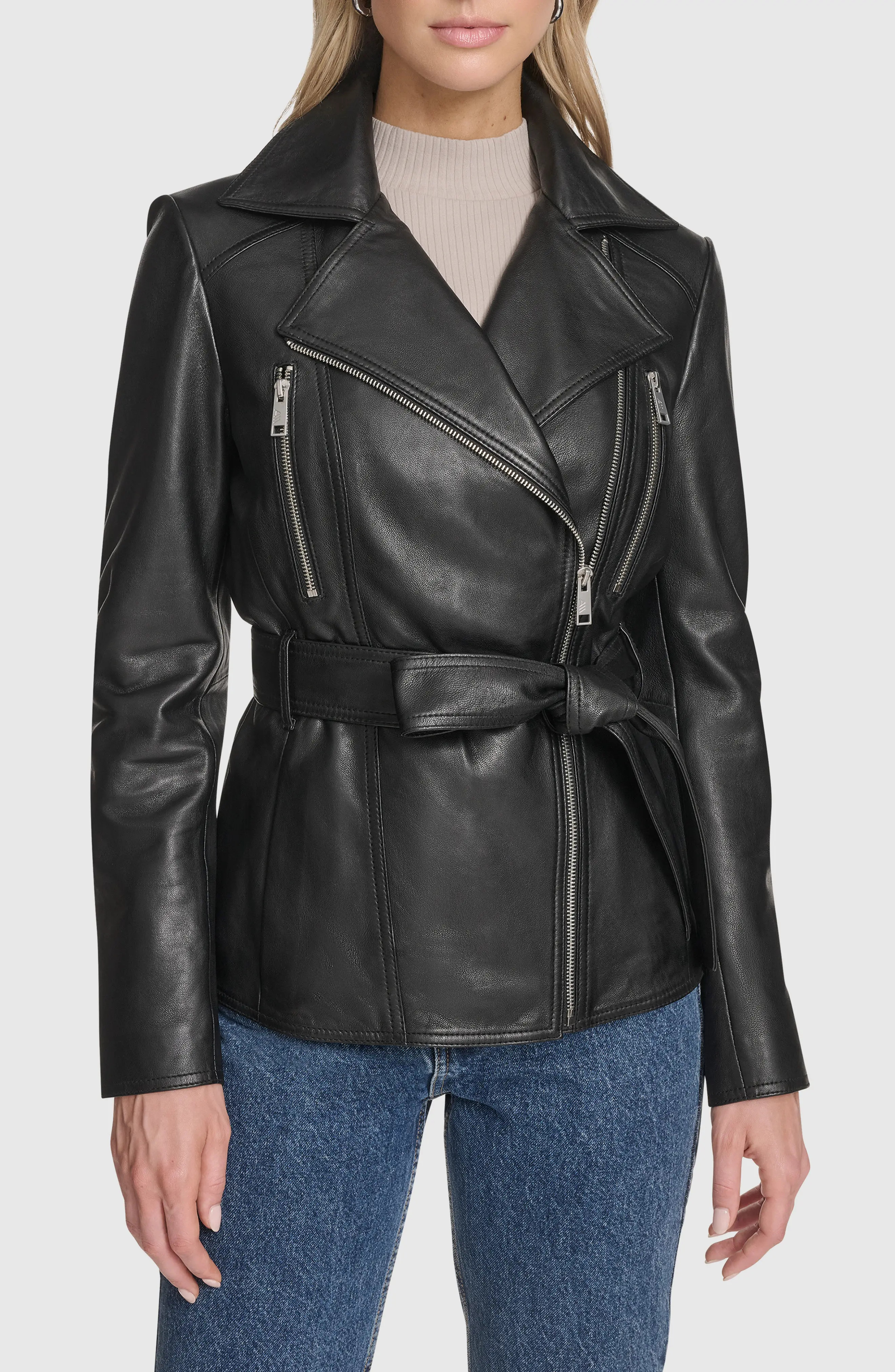 Andrew Marc Violet Leather Trench Jacket (Women) | Nordstrom | Nordstrom