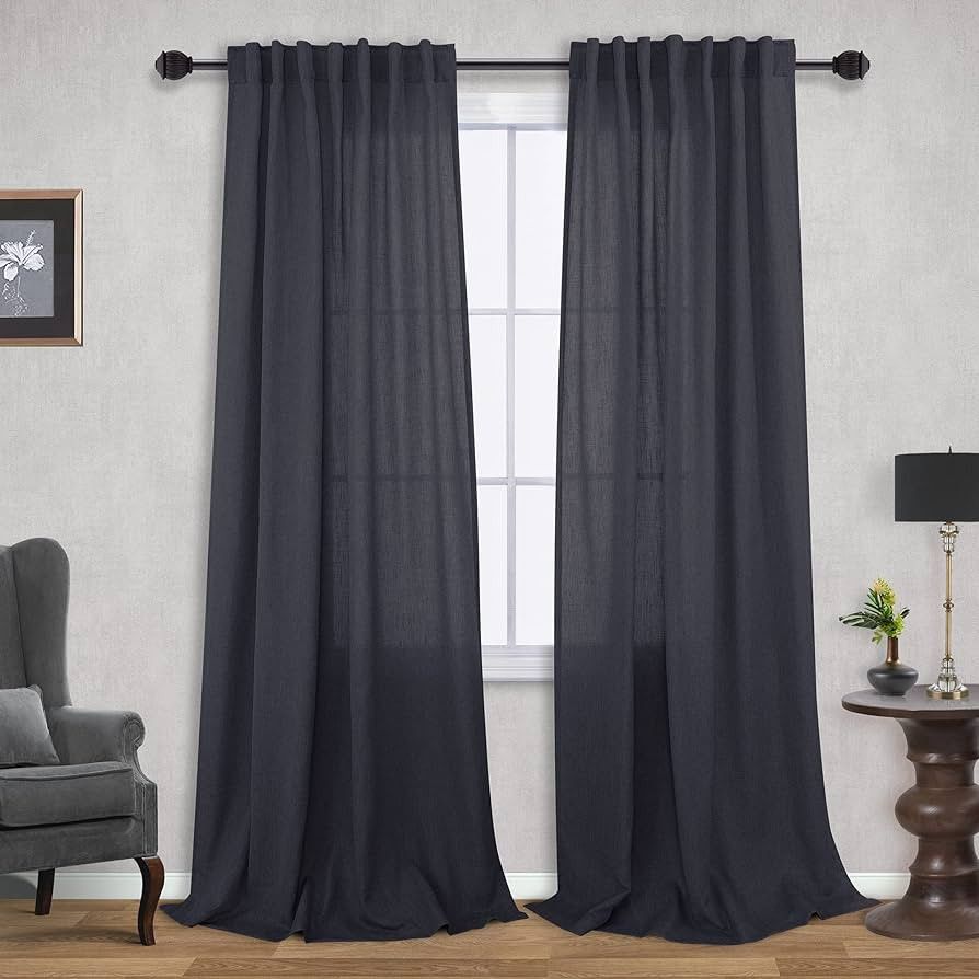 Dark Grey Flax Linen Curtains 84 Inches Long Amazon Home Decor Finds Amazon Favorites | Amazon (US)