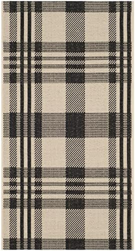 SAFAVIEH Courtyard Collection 2' x 3'7" Black/Bone CY6201 Plaid Indoor/ Outdoor Waterproof Easy C... | Amazon (US)