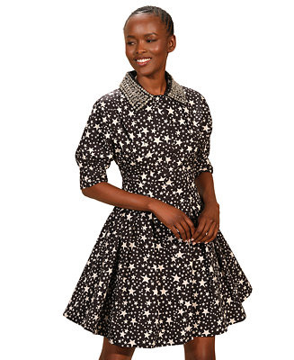 Isaac Mizrahi Women's Embellished Elbow Sleeves Shirtdress - Macy's | Macy's