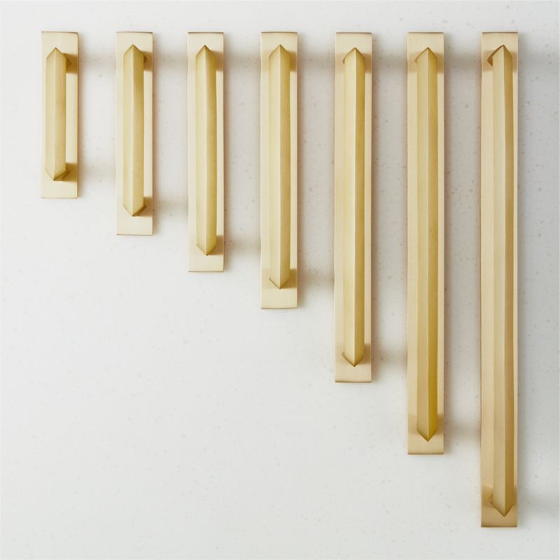 Blaine Brushed Brass Handles with Back Plate | CB2 | CB2
