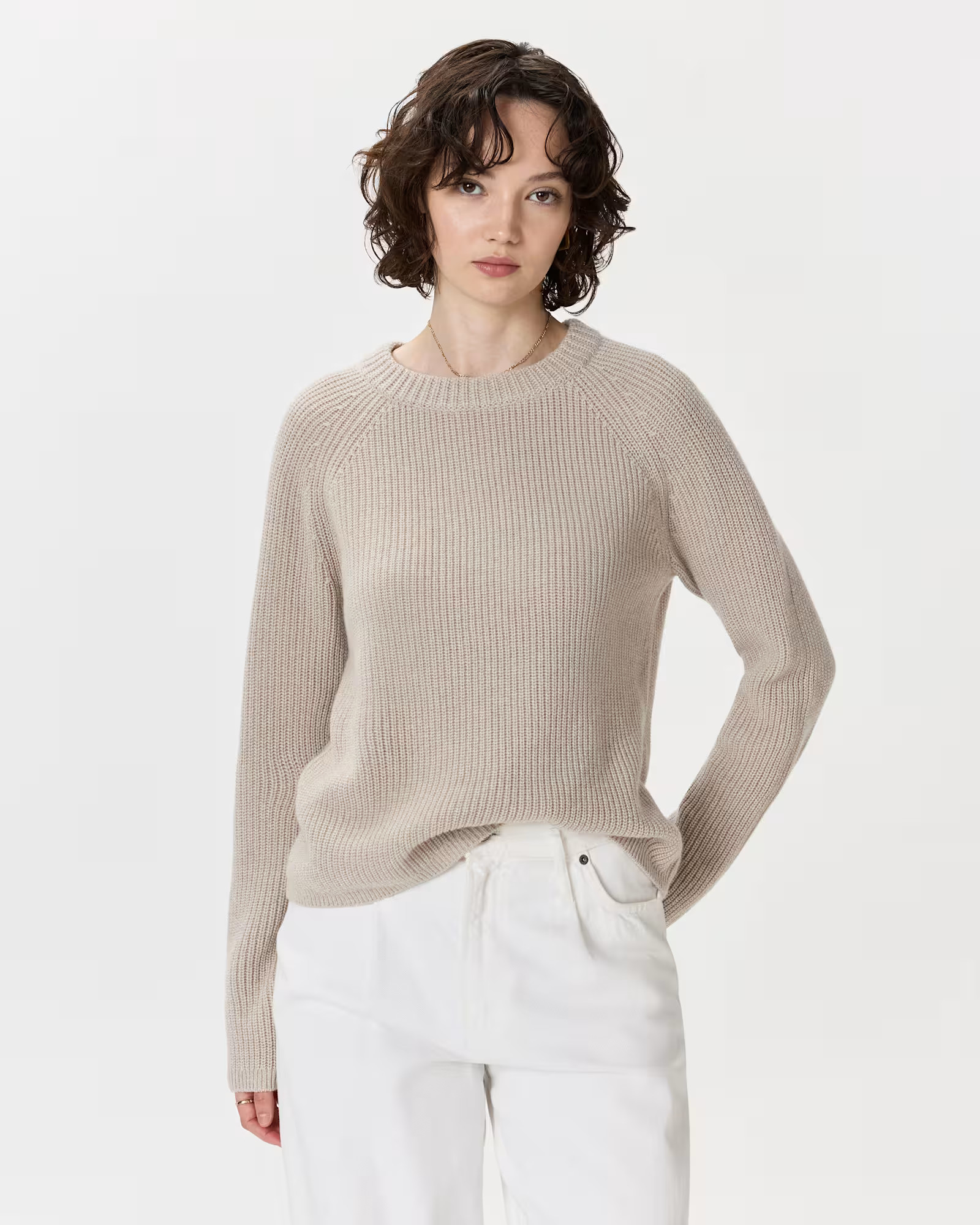 Mongolian Cashmere Fisherman Crewneck Sweater | Quince