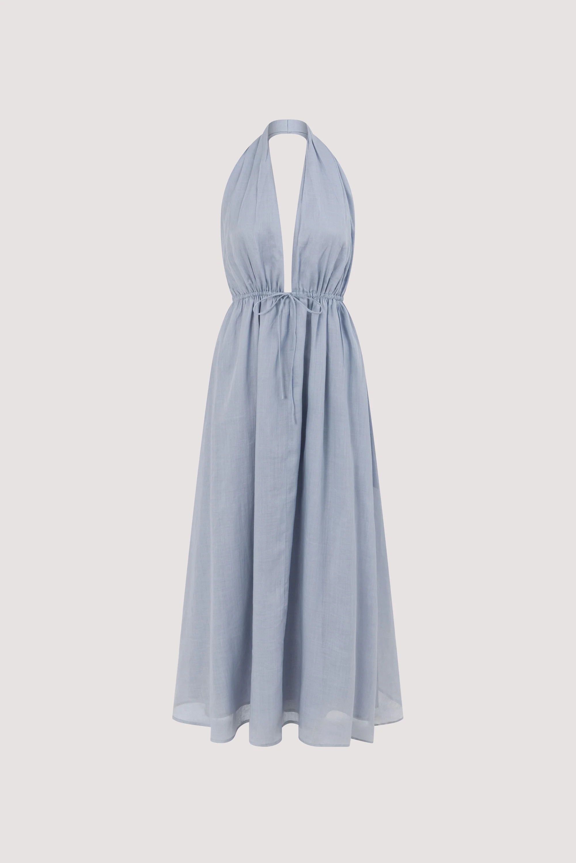 SAMMI DUSTY BLUE RAMIE MIDI DRESS | DISSH
