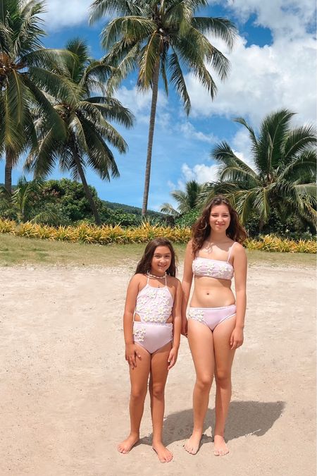 Sibling Matching Swimsuits Girls. Pink Crochet Daisy bikini & One Piece. 

Addy 15 Years old is wearing the Crochet Lavender Daisy Girls Bikini in Size Y14

Audrey 8 Years old is wearing the Crochet Lavender Daisy Girls Halter One Piece Swimsuit in size Y8

Matching cute sister swimsuits, resort swimwear for kids, beach swimsuits for summer at the beach, trending swimsuits 2023

#daisy #swimsuit #tween #twopiece #bikini #sisters #matching 

#LTKkids #LTKfamily #LTKswim