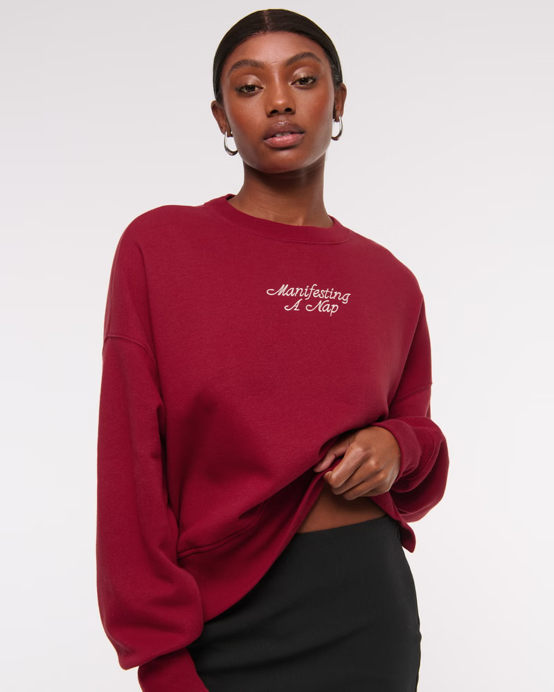 Women's Manifesting a Nap Graphic Easy Sunday Crew | Women's Tops | Abercrombie.com | Abercrombie & Fitch (US)