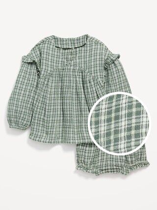 Long-Sleeve Plaid Top and Bloomers Set for Baby | Old Navy (US)