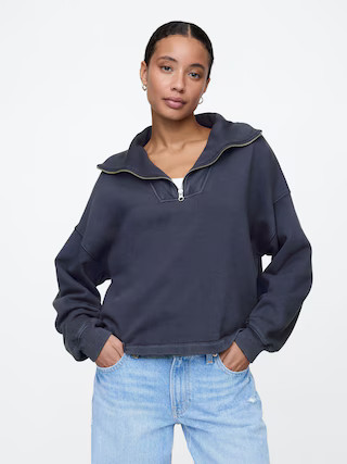 Oversized Quarter-Zip Sweatshirt | Gap Factory