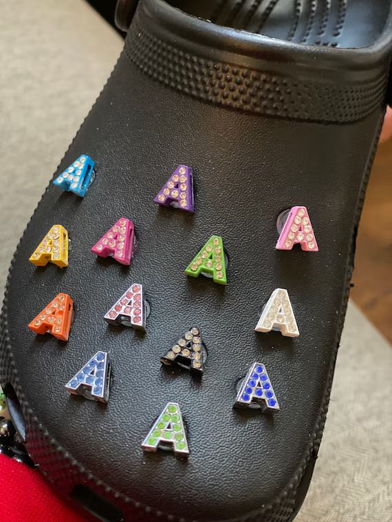 Assorted Bling Alphabet Letters  Clog Shoe Charms | Etsy | Etsy (US)