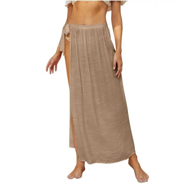 QENGING Summer Skirts for Women Solid Swimsuit Cover Up Mesh Bikini Swimwear Beach Cover-Ups Wrap... | Walmart (US)