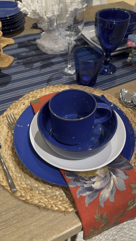 Beautiful tablescape for home entertaining or Fourth of July party.  Tabletop decor

#LTKVideo #LTKSeasonal #LTKHome