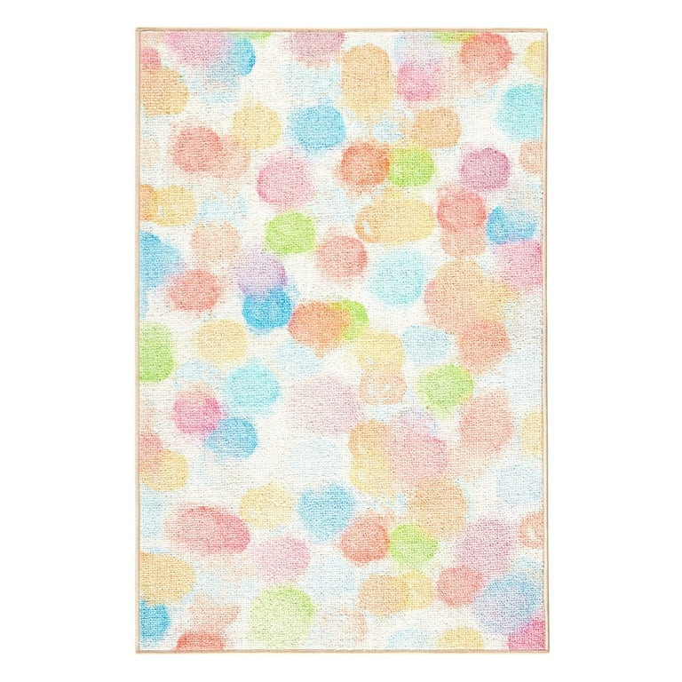 Mainstays Washable Indoor Area Rug, Paint Dots Multicolor, 35.43"x55.12" | Walmart (US)