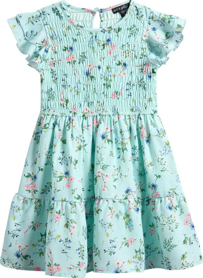 Ava & Yelly Kids' Ruffle Smocked Tiered Dress | Nordstrom | Nordstrom
