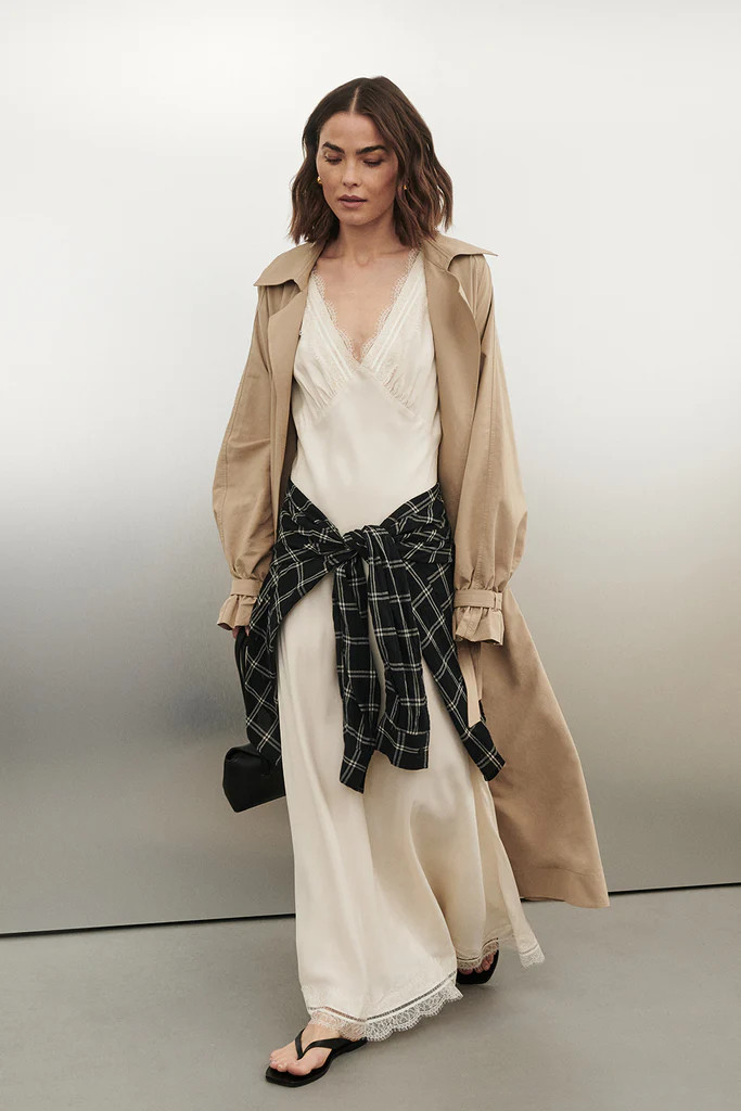 ANDREA SANDSTONE CUPRO MIDI DRESS | DISSH