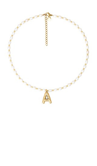 Dainty Ren Bubble Initial Necklace in Pearl | Revolve Clothing (Global)