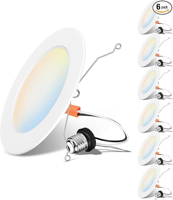 Recessed Lighting 6 Inch, Recessed Lights Color Selectable 2700/3000/4000/5000/6000K 5CCT, 10W(12... | Amazon (US)