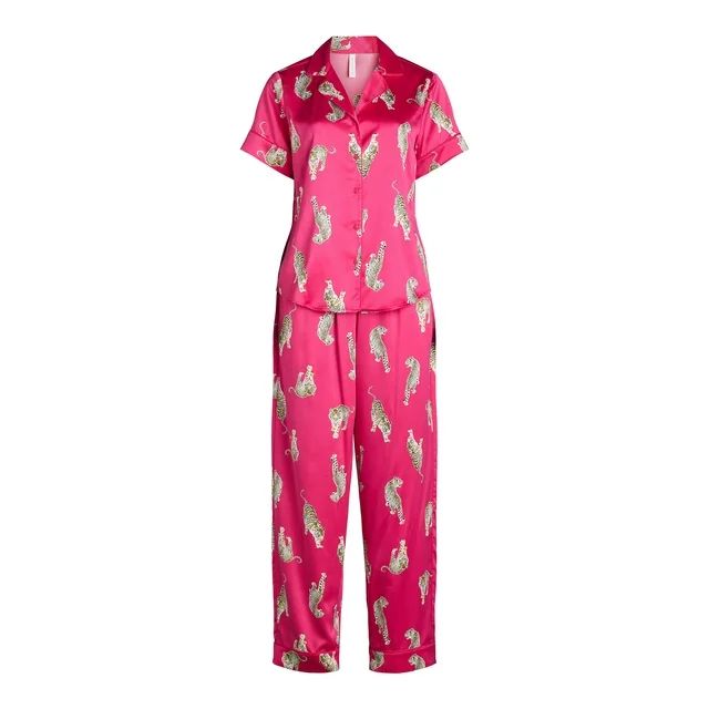 Joyspun Women’s Satin Top and Pants Pajama Set, 2-Piece, Sizes XS-3X | Walmart (US)