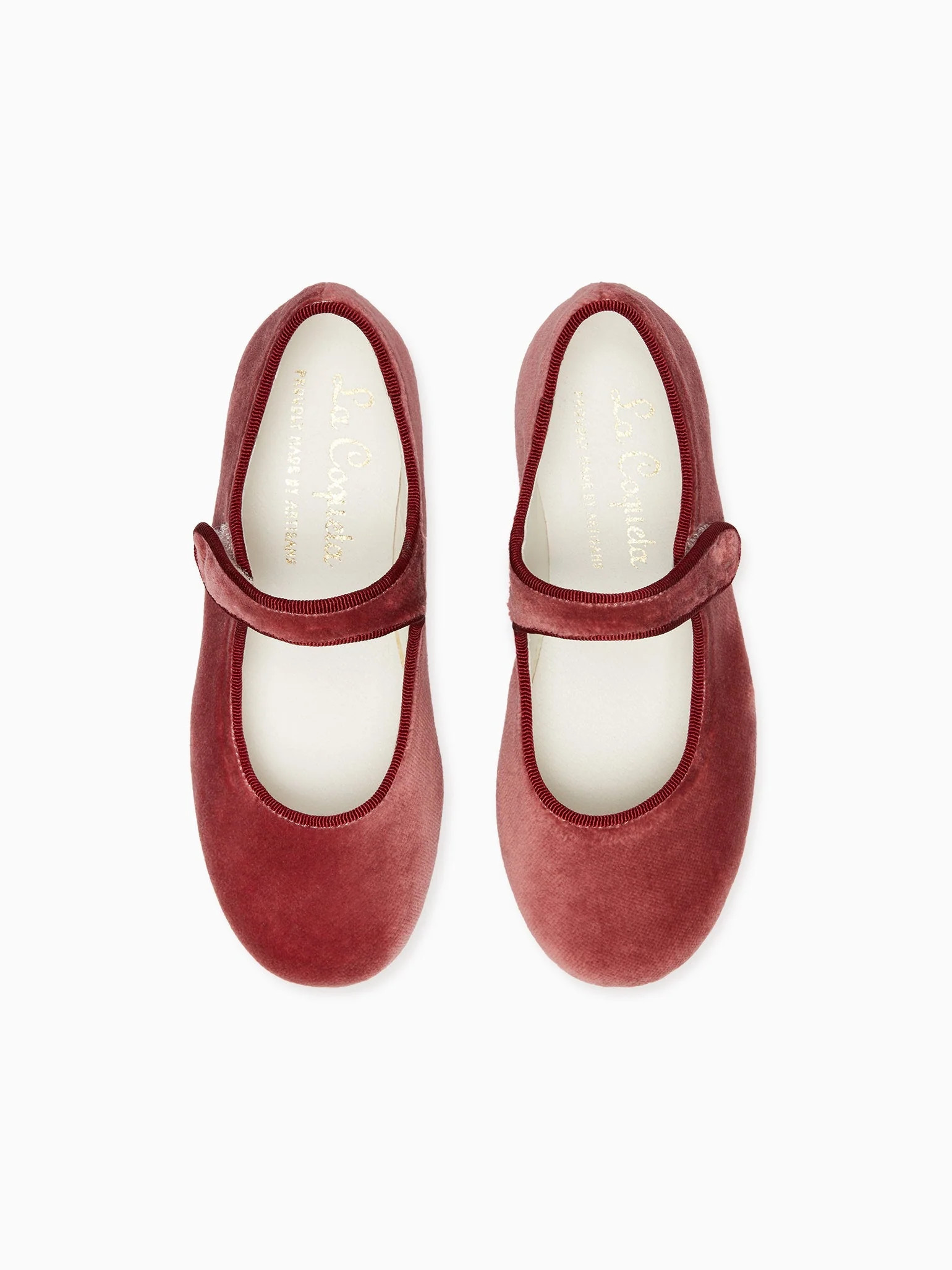 Dusty Pink Velvet Girl Mary Jane Shoes | La Coqueta (US)
