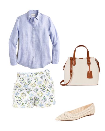 Styling #Loft seersucker floral shorts for a casual, polished look 

#preppystyle #classicstyle #jcrew #target #targetstyle 

#LTKunder50 #LTKunder100