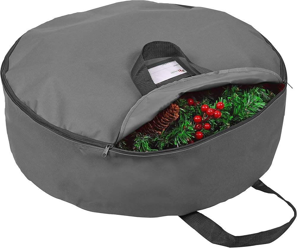 Primode Christmas Wreath Storage Bag 24"- Garland Wreaths Container with Handles - Durable 600D O... | Amazon (US)