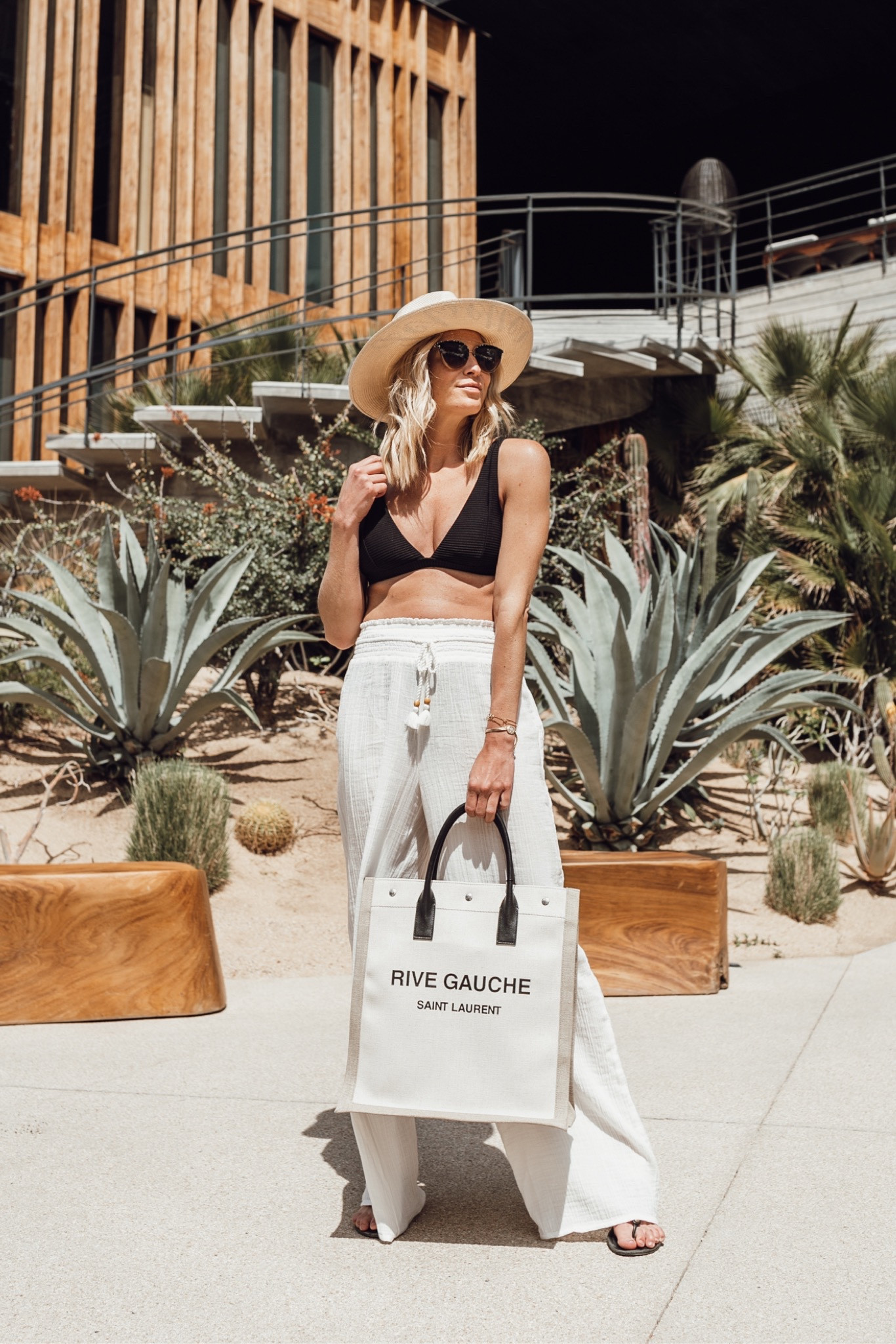 The best black bikini🤍 white pants, Saint Laurent tote, similar hat and sunglasses

#LTKswim #LTKunder100 #LTKtravel