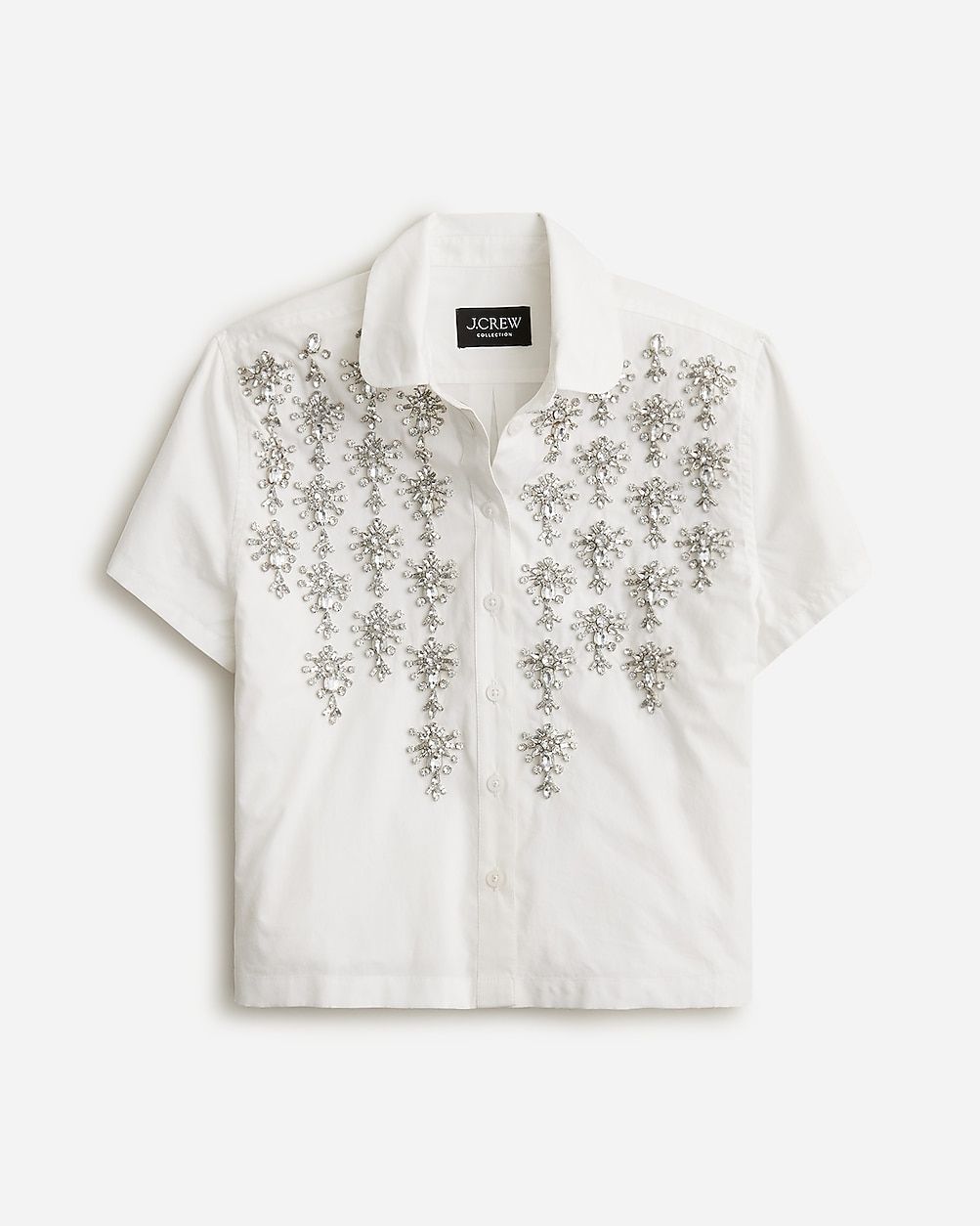 Collection cropped button-up shirt with embellishments | J.Crew US