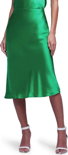 Perin Bias Cut Silk Satin Midi Skirt | Nordstrom