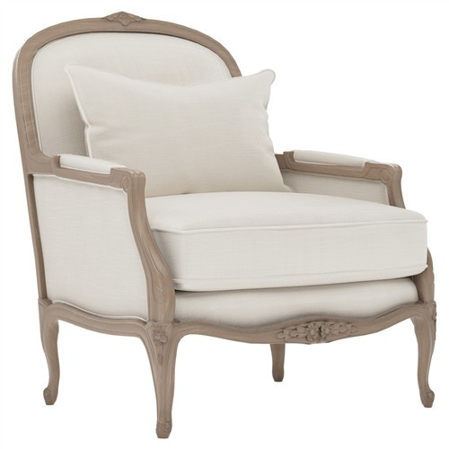 Antoinette Fog Performance Driftwood Bergere Chair | Kathy Kuo Home