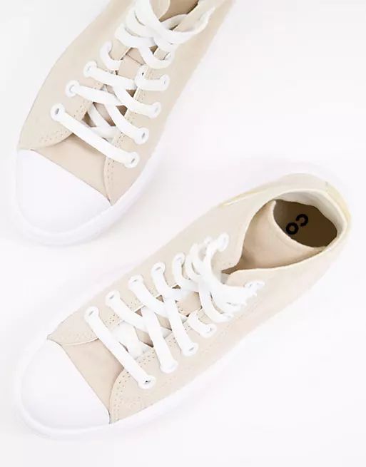 Converse Chuck Taylor All Star Move Hi Mono Lights platform sneakers in farro/white | ASOS (Global)