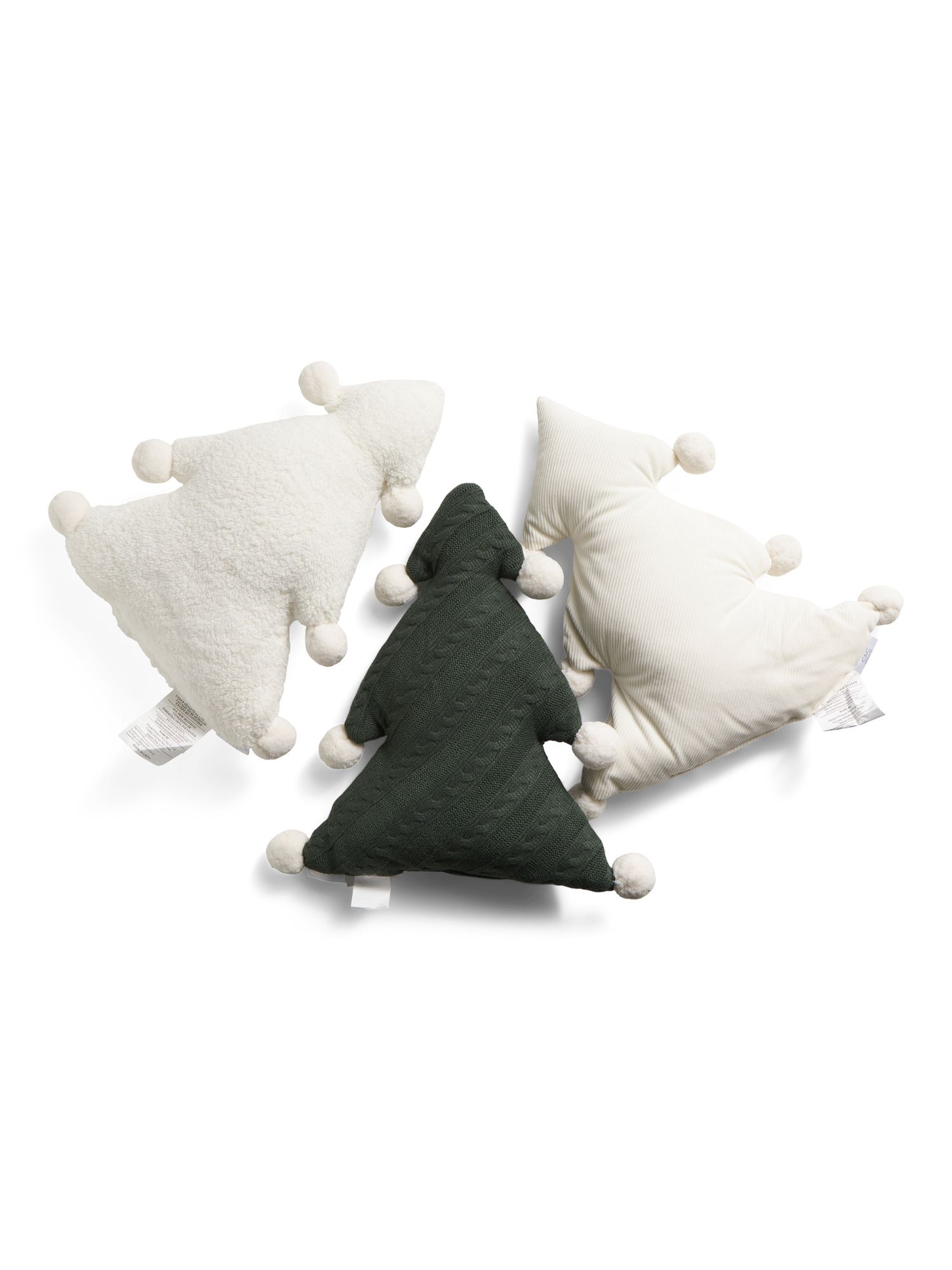 Set Of 3 Tree Pom Pillows | TJ Maxx