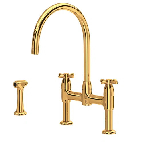 Georgian Era Bridge Faucet With Sidespray | Wayfair North America