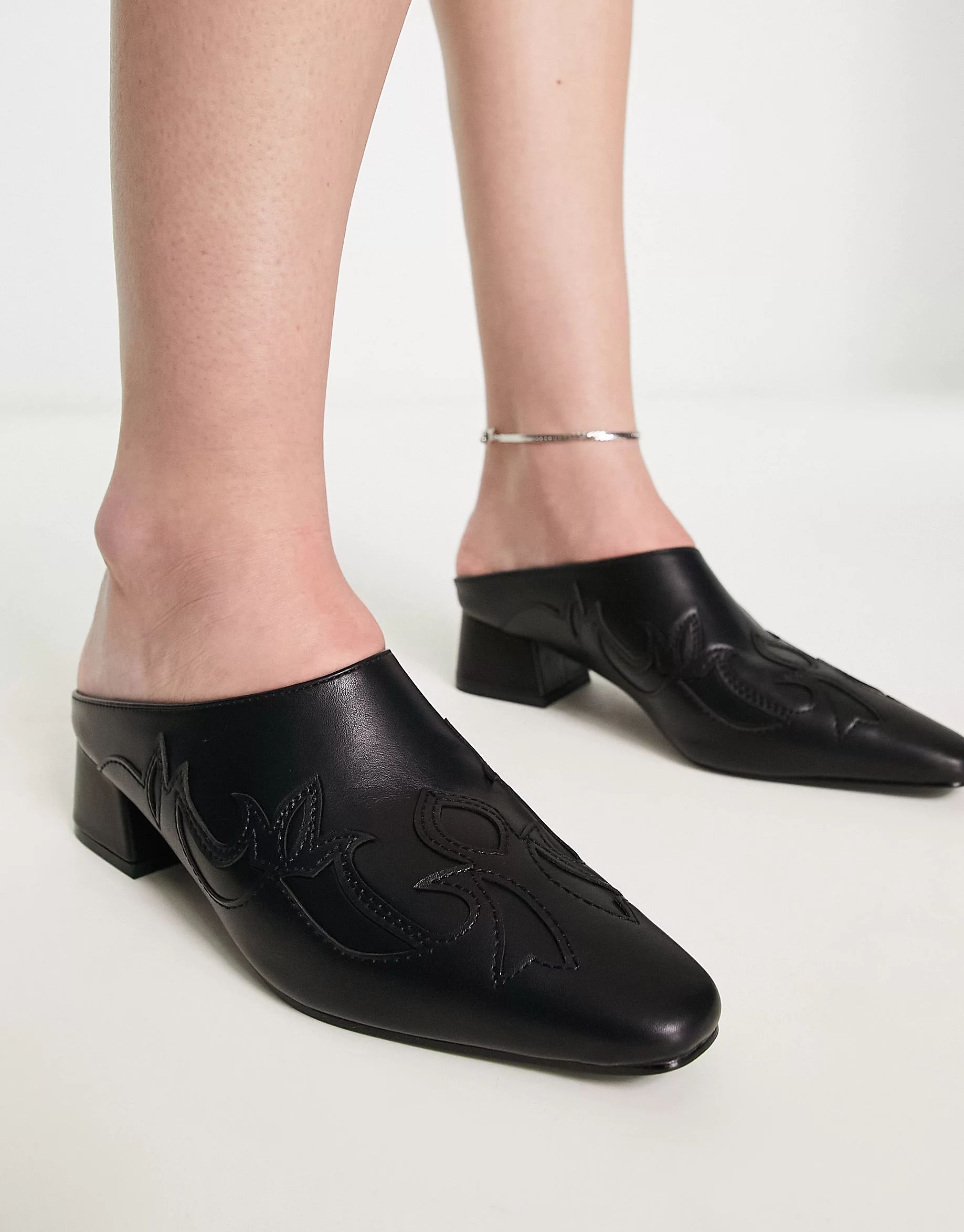 RAID Brina backless western shoes in black | ASOS (Global)