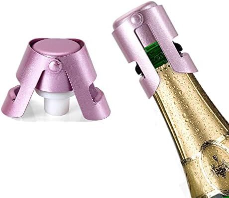Set of 2 Champagne Bottle Stopper, Stainless Steel Champagne Sealer Plug, Reusable Wine Saver for... | Amazon (US)