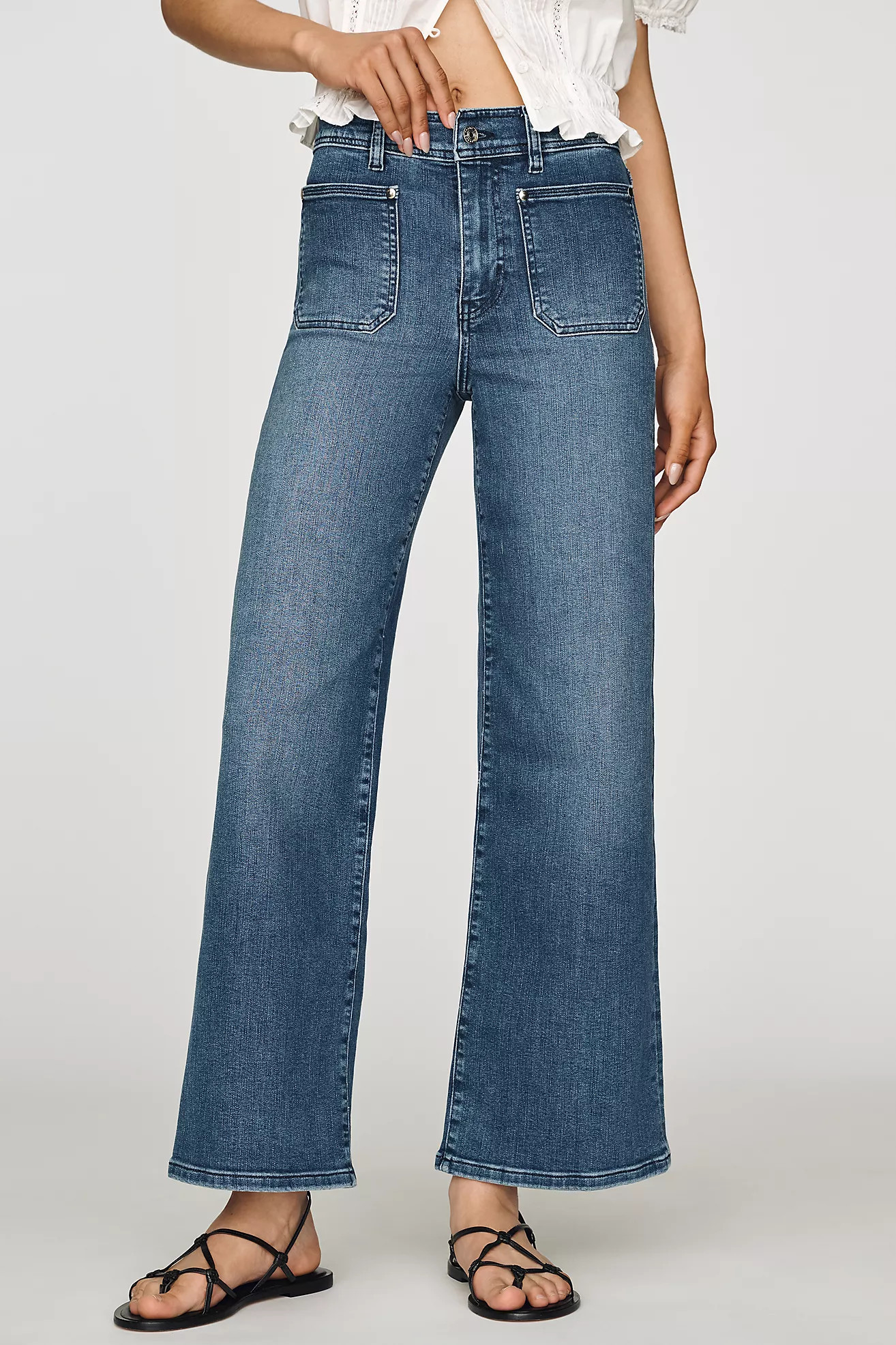 FRAME Le Slim Palazzo High-Rise Cropped Wide-Leg Jeans | Anthropologie (US)