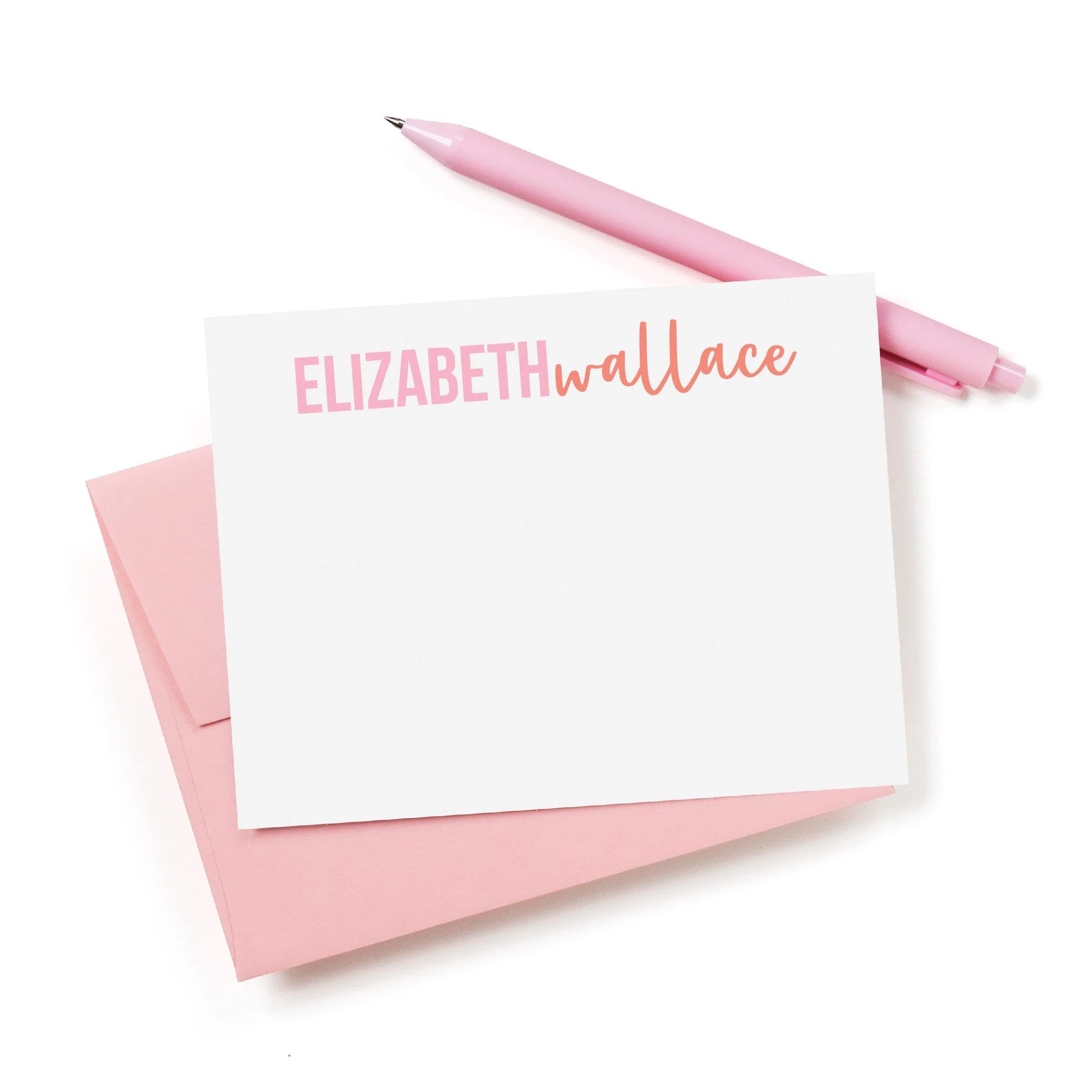 Block and Script Personalized Stationery | Joy Creative Shop