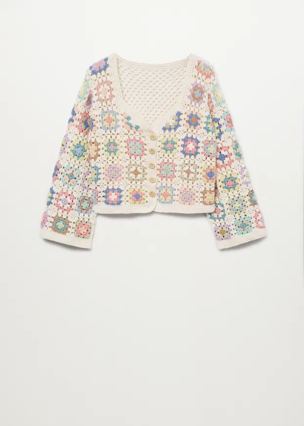Cotton crochet cardigan | MANGO (US)