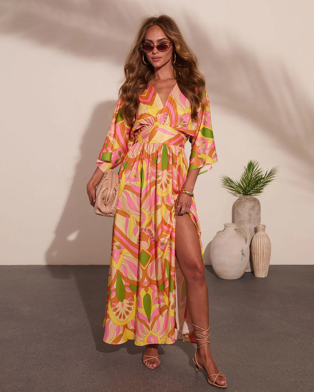 Botanical Dream Abstract Print Maxi Dress | VICI