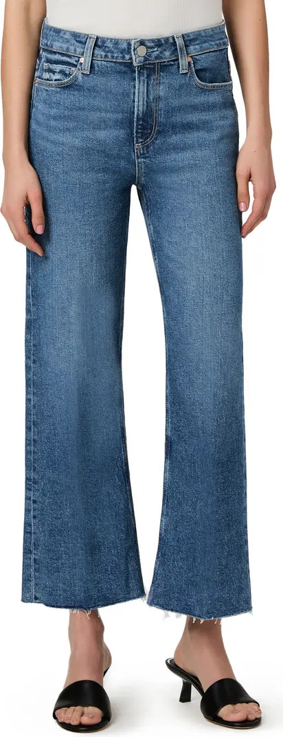 Leenah Raw Hem High Waist Ankle Wide Leg Jeans | Nordstrom